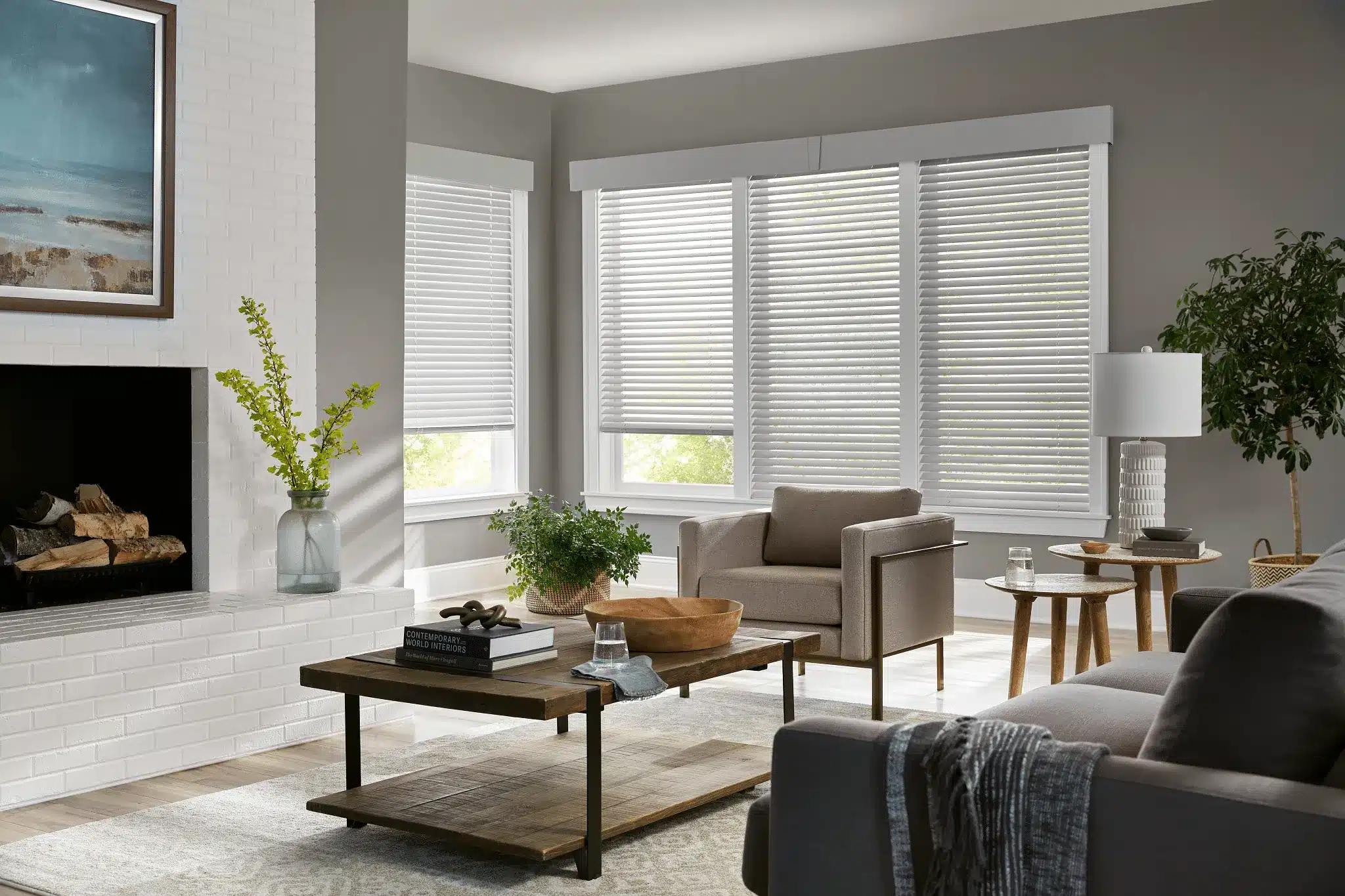 Wood Blinds Living Room (1)
